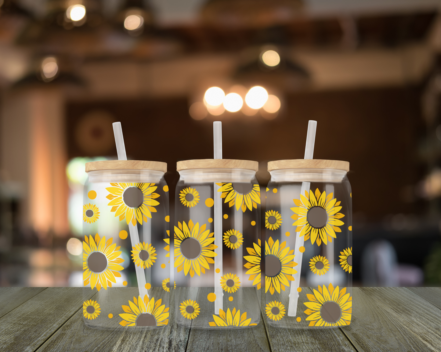 Sunflower 16 oz glass libbey