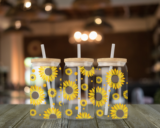 Sunflower 16 oz glass libbey