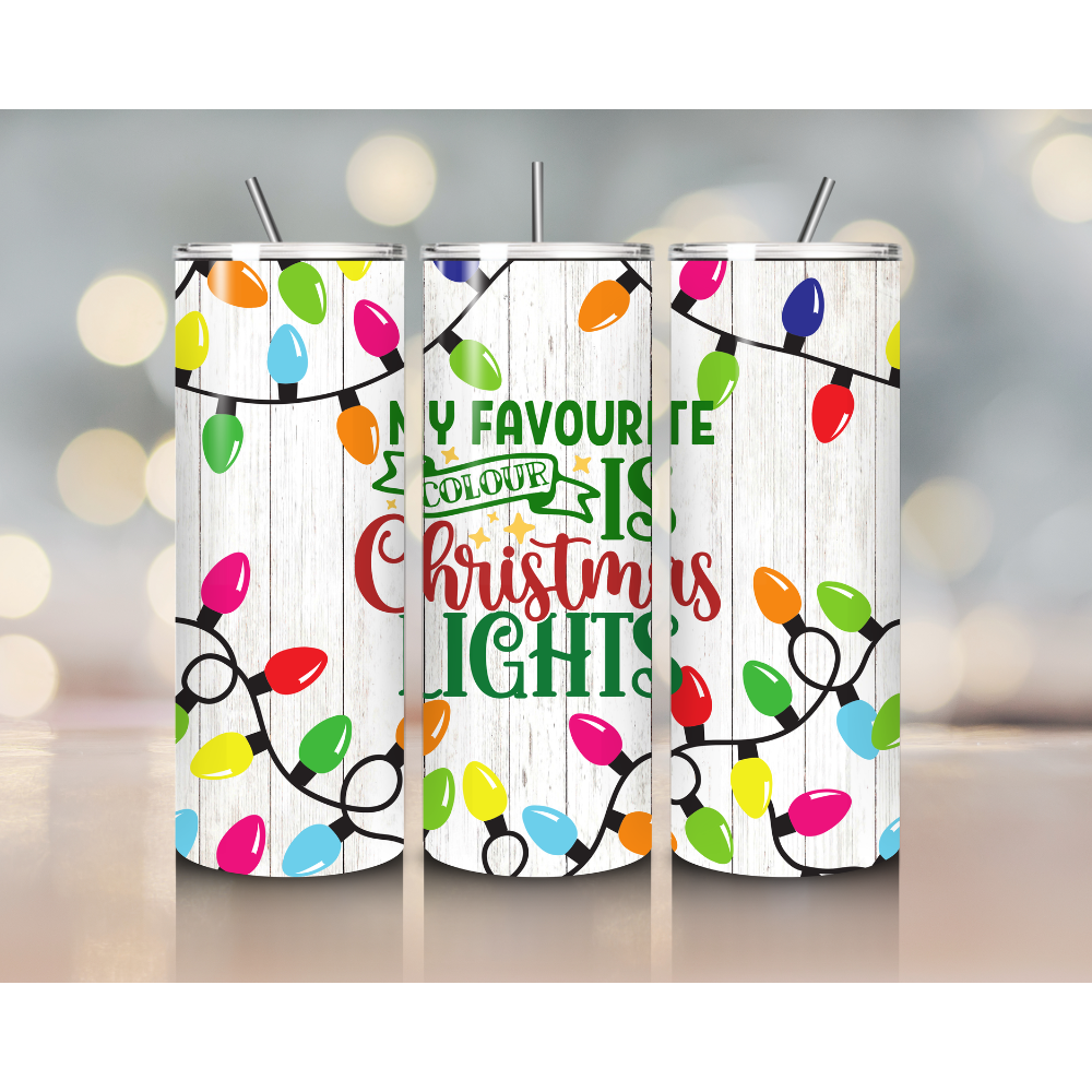 20 oz Christmas lights Tumbler