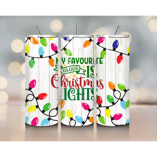 20 oz Christmas lights Tumbler