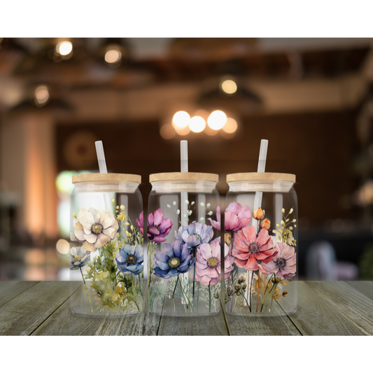 16 oz Floral glass Libbey
