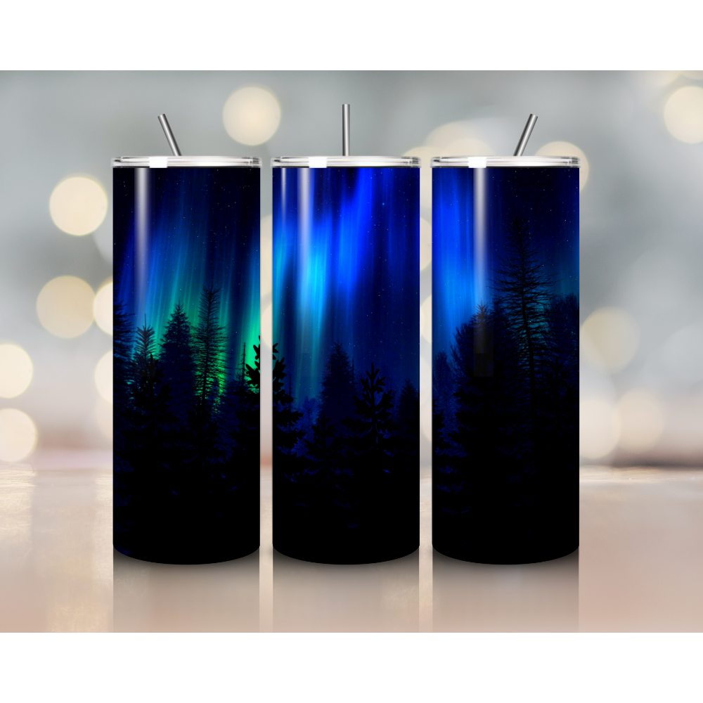20 oz Blue Northern Lights tumbler