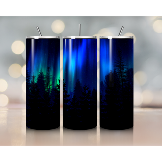 20 oz Blue Northern Lights tumbler