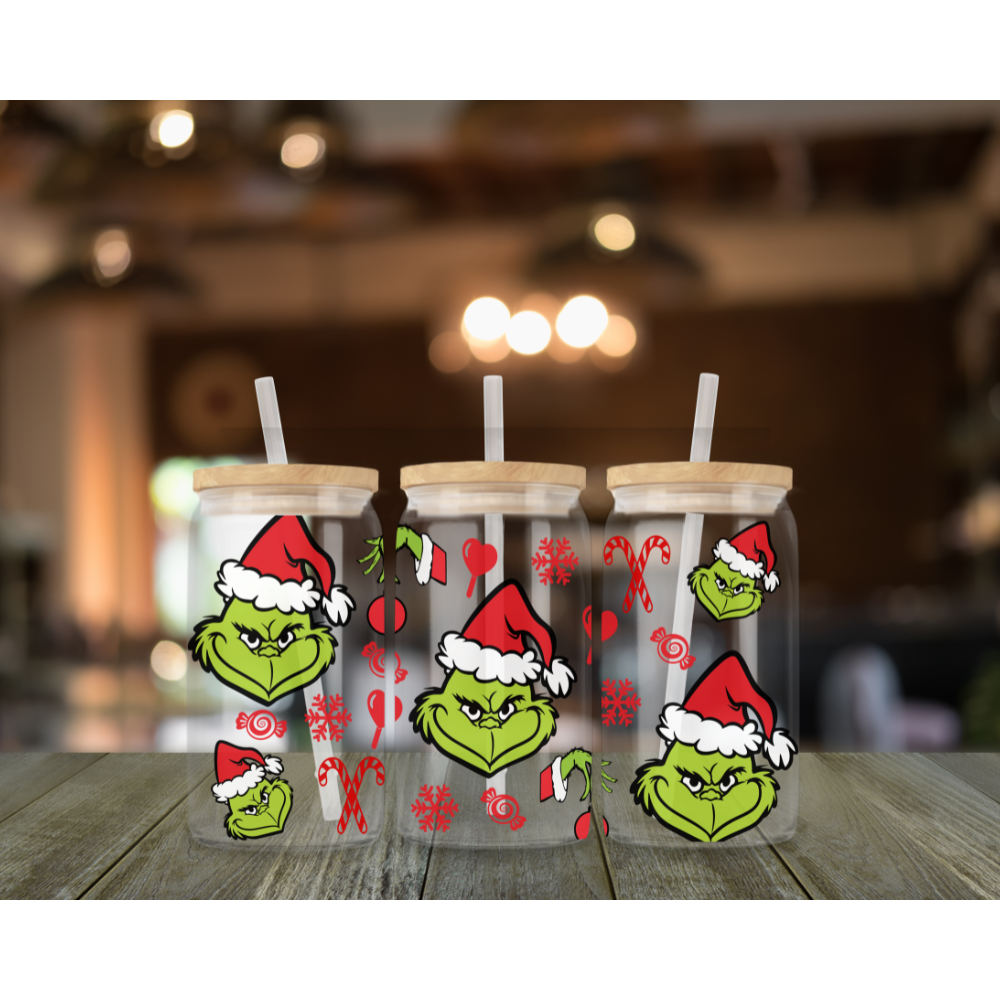 16 oz Grinch glass libbey